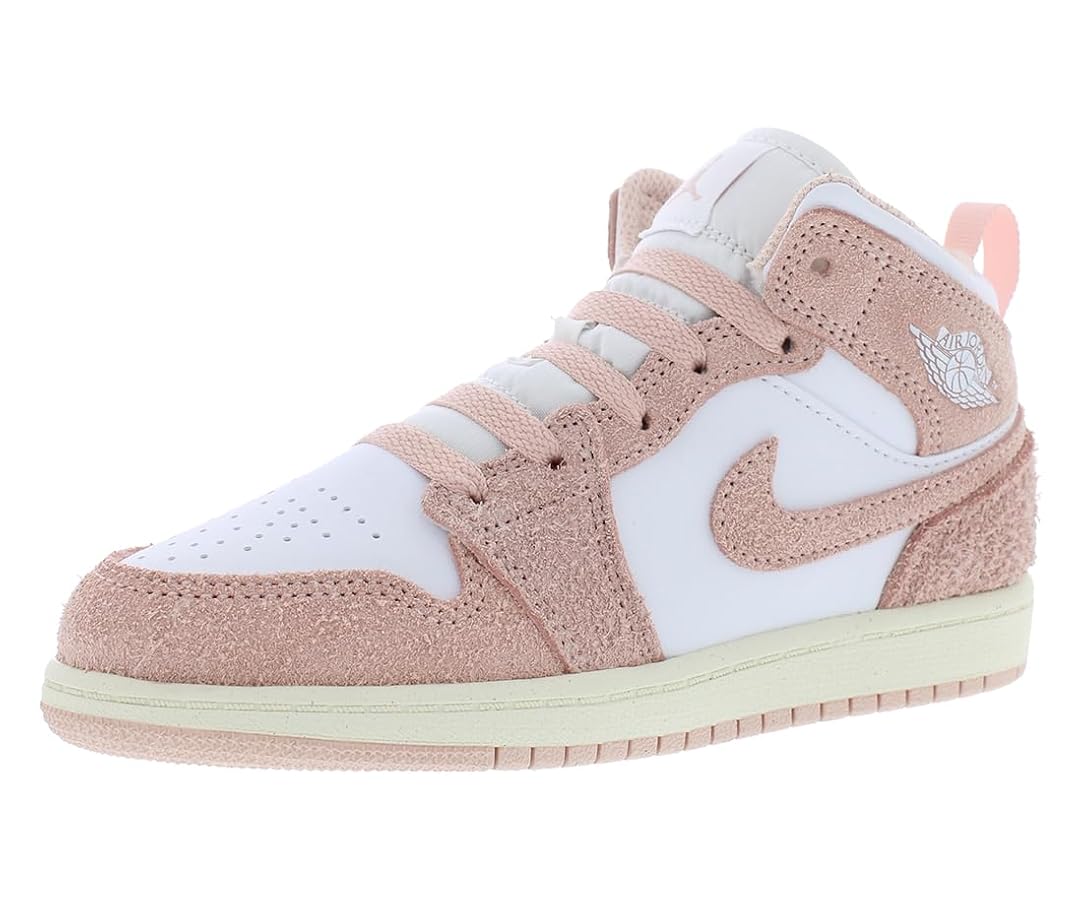NIKE Jordan 1 Retro キッズシューズ ピンク【YーY】 Amazon.com | Air Jordan 1 Mid Pre School White/Legend Pink